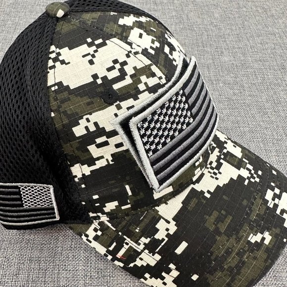 US Flag Detachable Patch Baseball Cap Green Black Grey Brand New Hat - Picture 5 of 10